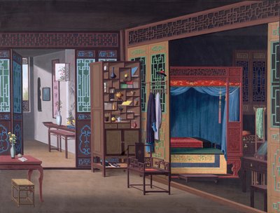 Interior de una casa china en Canton de School Chinese