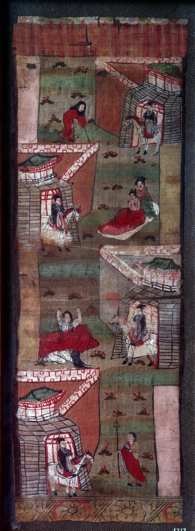 Vida de Buda: episodio de los 4 encuentros de Siddhartha: un anciano, un miserable, un enfermo y un mendigo de School Chinese