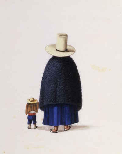 Madre e hijo, c.1860 de School Chinese