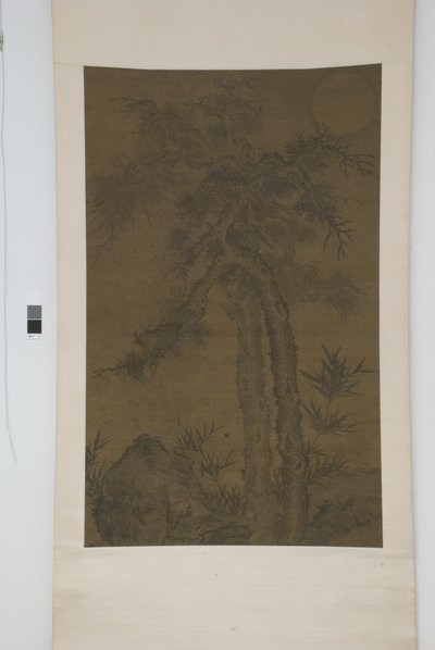 Old Trees Beneath The Moon (tinta sobre seda) de School Chinese