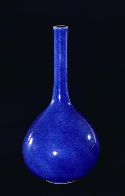 Jarrón azul en polvo, Dinastía Qing (1644-1912) de School Chinese