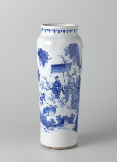 Rolwagen con figuras en un paisaje continuo, c. 1635-50 de School Chinese