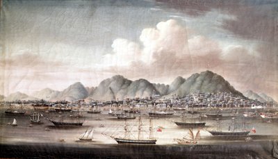 El puerto de Hong Kong, mediados del siglo XIX, pintura china anónima de School Chinese