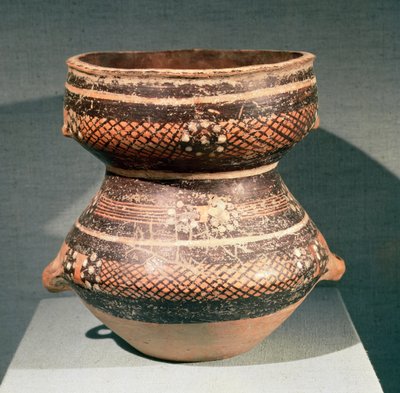 Jarrón con cintura contraída, de Lanzhou, Gansu, finales del 3er milenio a.C. de School Chinese