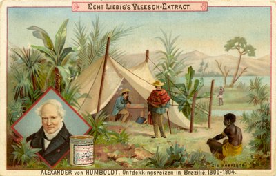 Expedición descubridora de Alexander von Humboldt, Tarjeta Liebig (impresión) de School Dutch
