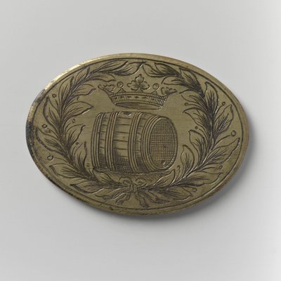 Ficha de asistencia del Gremio de Importadores de Cerveza de Ámsterdam, c.1700 (latón) de School Dutch