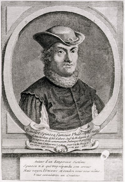 Retrato de Baruch o Benedict Spinoza (1632-77), filósofo holandés (grabado) de School Dutch