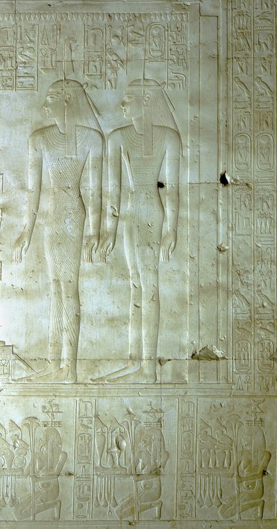 ABYDOS: Templo de Seti (Sethi) I para Osiris. Diosas que acompañaban al faraón. de School Egyptian