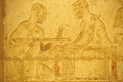 Antiguo Egipto, Pintura mural, Tumba de Petosiris, Tuna el Gebel, 300 a.C., Carpinteros trabajando (foto) de School Egyptian