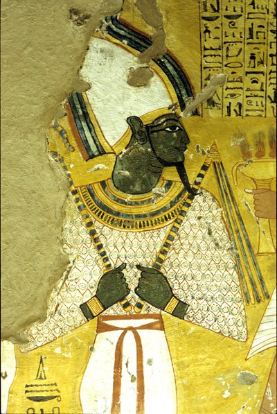 Antiguo Egipto, Pintura mural Tumba de Inherkhau, Tebas, Tumba de los Nobles, dinastía XX, Osiris, Dios del más allá (foto) de School Egyptian