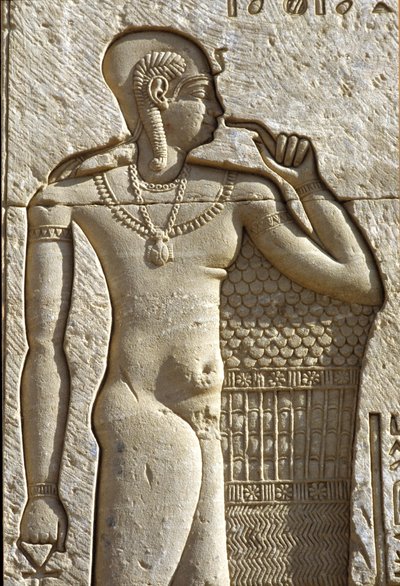 Antiguo Egipto, Pintura mural, Ihy, hijo de Amón y Mut, Templo de Hathor, Dendera (foto) de School Egyptian