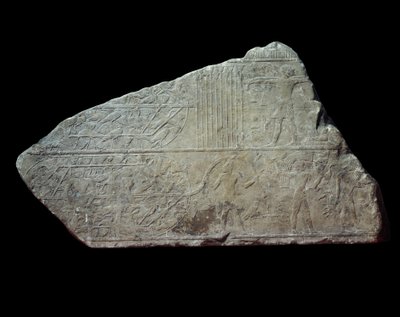 Escena en los márgenes del Nilo. Caza de aves atrapadas en redes. París, Museo del Louvre de School Egyptian