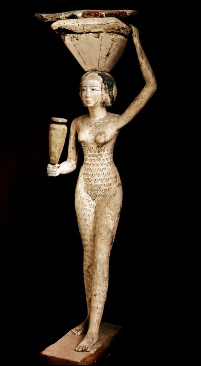 Antigüedad egipcia: talla de madera como portadores de ofrendas. Imperio Medio de School Egyptian