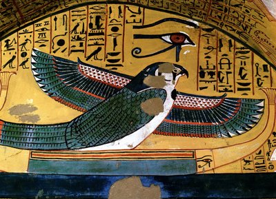 Luxor - Tebas: orilla izquierda del Nilo. Deir el Medineh: necrópolis de artesanos. Tumba de Sennedjem. Dinastía XVIII. Representación del dios Horus de School Egyptian