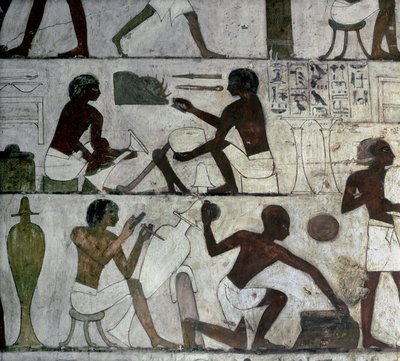 Luxor Tebas: Necrópolis de los Nobles, Tumba de Rekhmire, artesanos. de School Egyptian