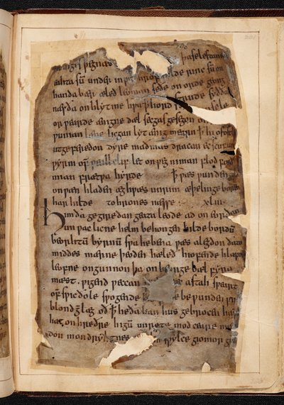 Una página de Beowulf de folios a veces llamado The 