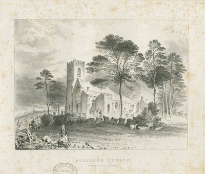 Iglesia Vieja de Biddulph: litografía de School English