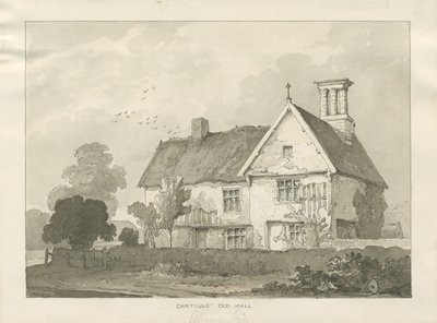 Chatcull Old Hall: dibujo a pluma y lavado de School English