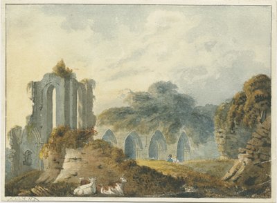 Croxden Abbey: acuarela de School English