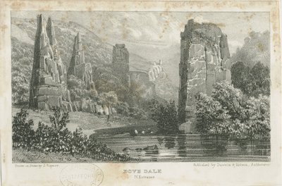 Dovedale - paisaje: litografía, nd [c.1839] de School English