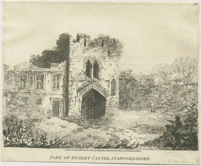 Castillo de Dudley - La Casa de la puerta: litografía, nd [c 1801] de School English