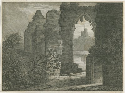 Castillo de Dudley - El Torreón: grabado de School English