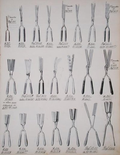 Tenacillas para rizar el cabello, de un catálogo comercial de bienes y accesorios domésticos, c.1890-1910 de School English