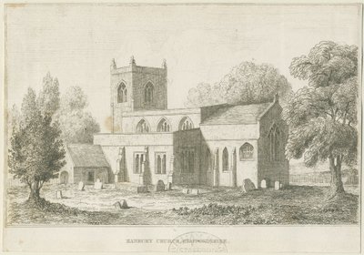 Iglesia de Hanbury: grabado, nd [c 1800] de School English