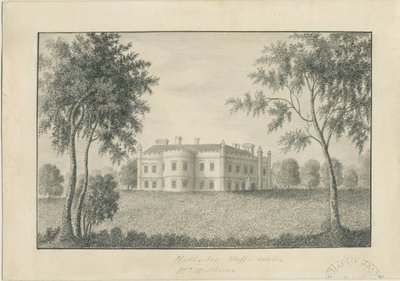 Hatherton Hall: dibujo a lápiz, nd [c 1860] de School English