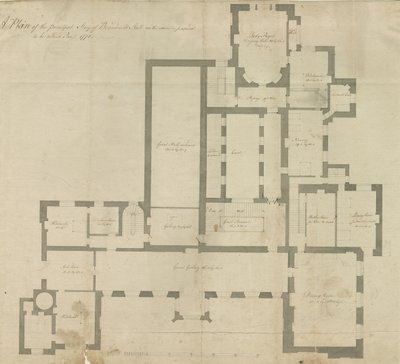 Interior de Beaudesert Hall y Parque de School English