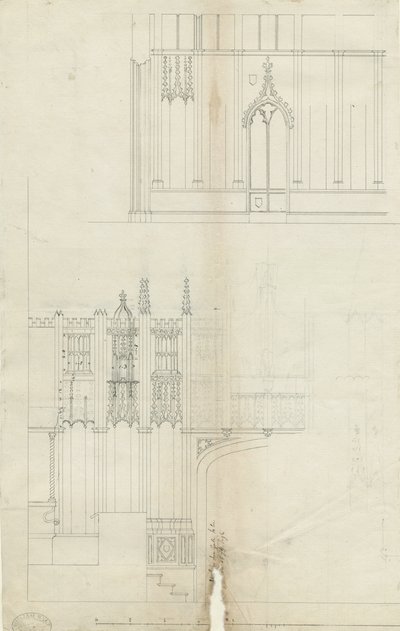 Interior de la Catedral de Lichfield - Extremo Oeste del Coro de School English