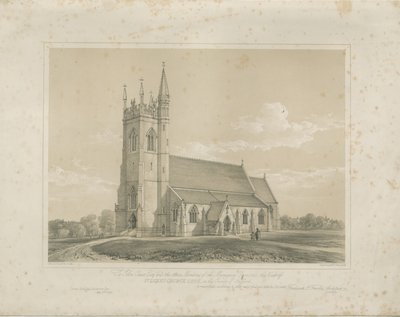 Leek - Iglesia de San Lucas: litografía, nd [?mediados del siglo XIX] de School English