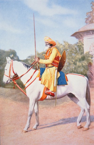 Guerrero a caballo Maratha de la India de School English