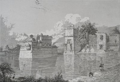Palacio de Ranee Bheem y Pudmundi en Cheetore (Chitor, Estado de Udaipur) (grabado) de School English