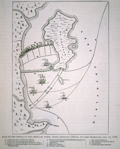 Plano de la derrota de la flota americana en el lago Champlain de School English