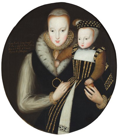 Retrato de Lady Catherine Grey y su hijo Edward (óleo sobre lienzo) de School English