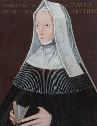 Retrato de Margarita Beaufort, condesa de Richmond y Derby (óleo sobre tabla) de School English