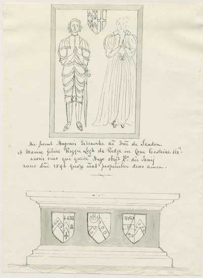 Iglesia de Sandon - Tumba de Hugh Erdeswicke y Mary Legh de School English