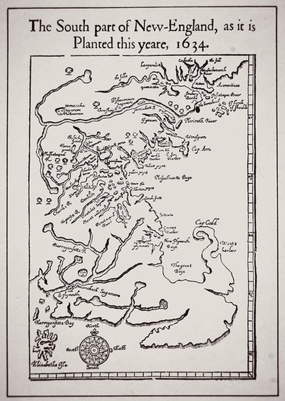 Parte sur de Nueva Inglaterra como está plantada este año 1634 de School English