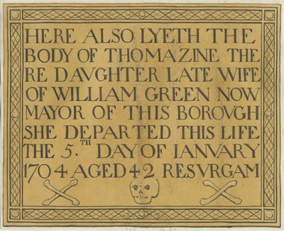 Stafford - Lápida de bronce en la Iglesia de St. Mary de School English