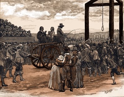 Tyburn durante el reinado de Carlos I (impresión) de School English