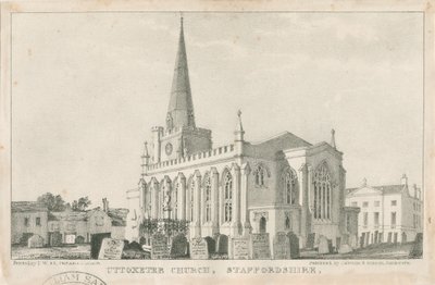 Iglesia de Uttoxeter [Nueva]: litografía, nd [c 1839] de School English
