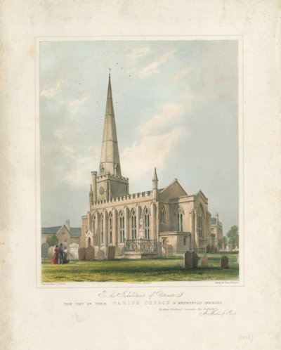 Iglesia de Uttoxeter [Nueva]: litografía pintada, nd [c 1828] de School English