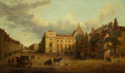Vista de Whitehall con Old Palace Yard (aceite) de School English