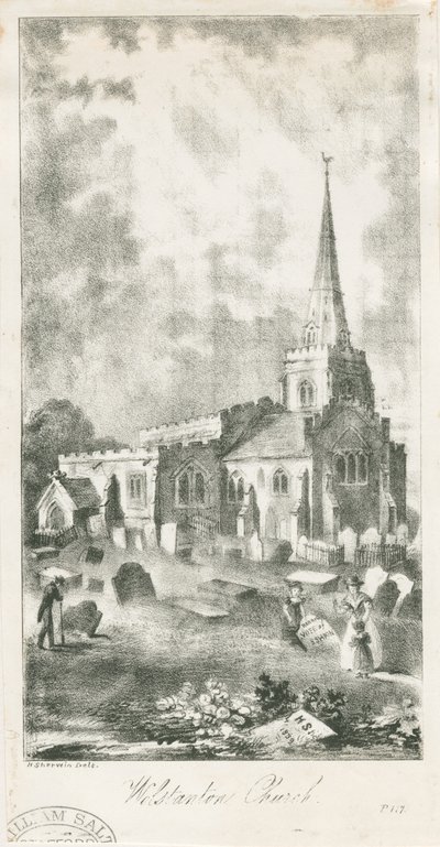 Iglesia de Wolstanton (litografía) de School English