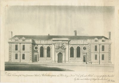 Wolverhampton - Escuela de Gramática: grabado, nd [1797] de School English