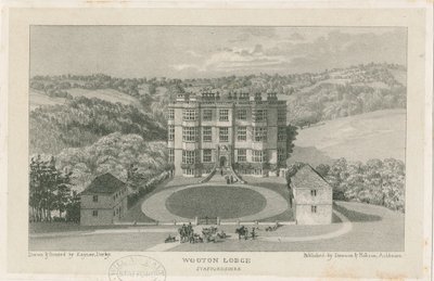 Wootton Lodge: litografía, nd [c 1839] de School English