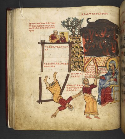 Los milagros de María, f.63v, c.1667-82 (manuscrito) de School Ethiopian