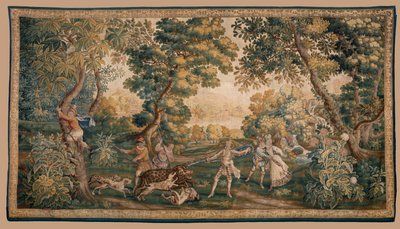 Escena de caza, Origen Oudenaarde (tapiz) de School Flemish