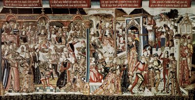 "" Fiesta del rey Asuero "". Libro de Ester: El rey Asuero (Jerjes I) dio a los nobles de su reino una espléndida fiesta que duró varios días. El séptimo día, ordenó a la reina Vasti, vestida con sus mejores galas, que se presentara de School Flemish